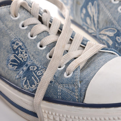Valentino Garavani Denim Butterfly Embroidered Sneakers 41 Light Denim 17 of 17