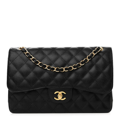 Chanel Caviar Quilted Jumbo Double Flap Black 1 of 10