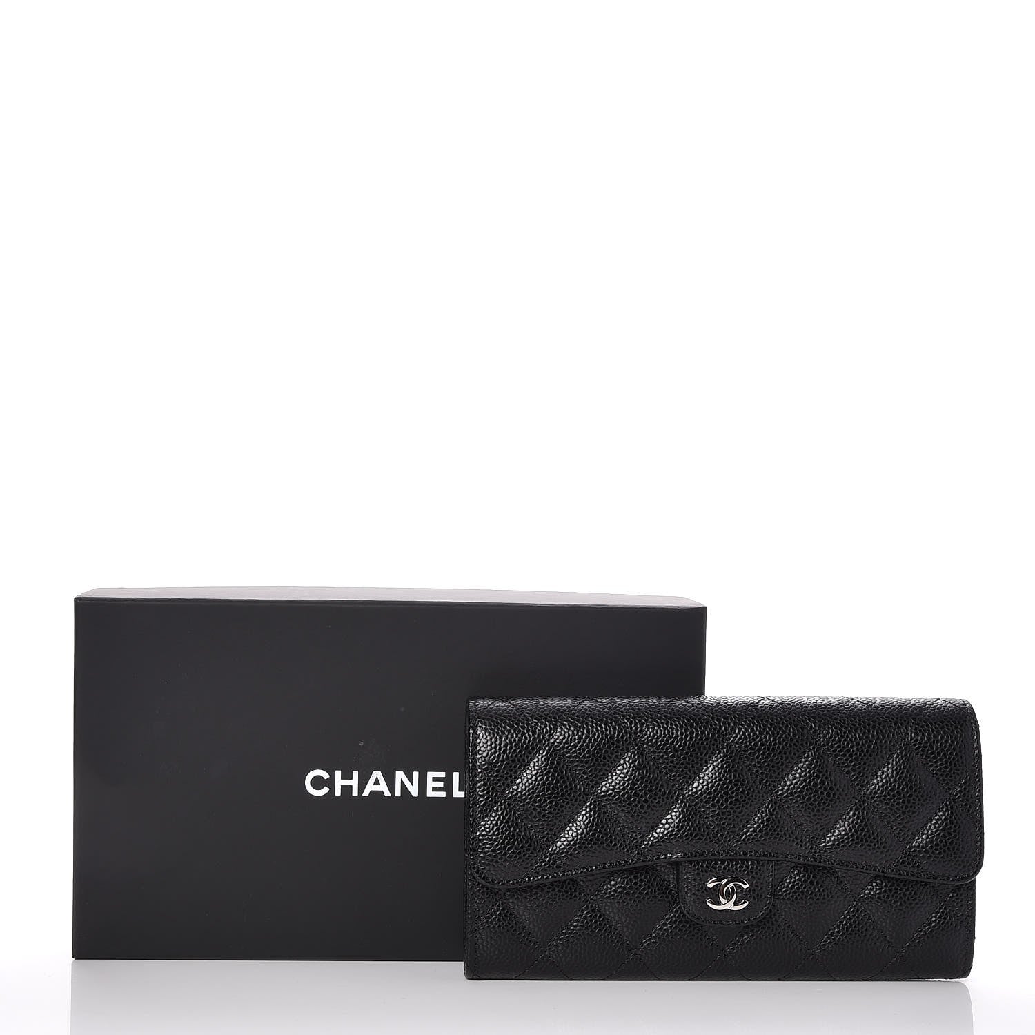 Chanel Caviar Quilted Large Flap Wallet Black 9 of 9
