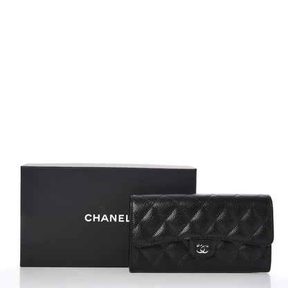 Chanel Caviar Quilted Large Flap Wallet Black 9 of 9