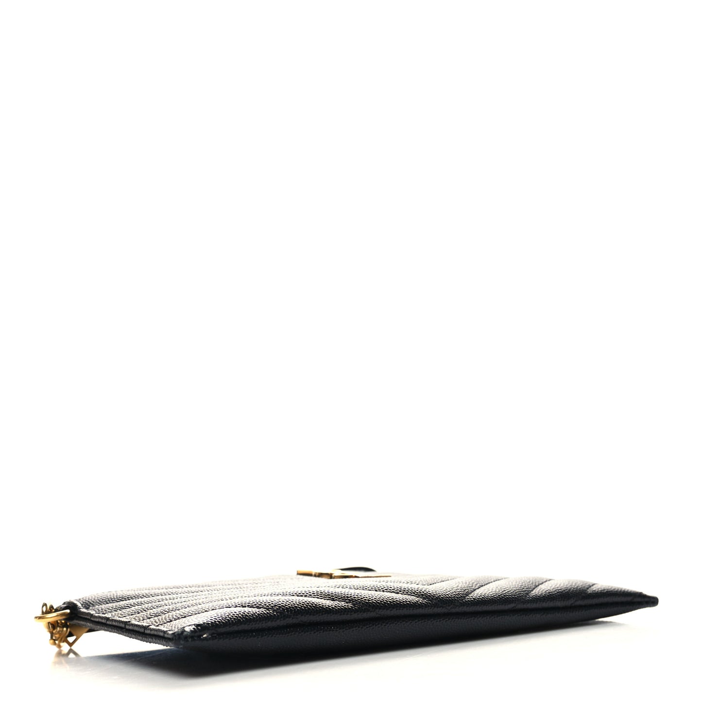 Grain De Poudre Chevron Monogram Large Bill Pouch Black
