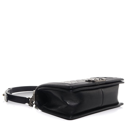 Chanel Metallic Calfskin Quilted Medium Boy Flap Black 5 of 9