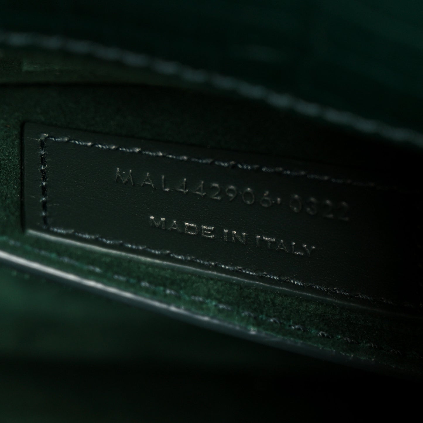 Calfskin Crocodile Embossed Medium Monogram Sunset Dark Green