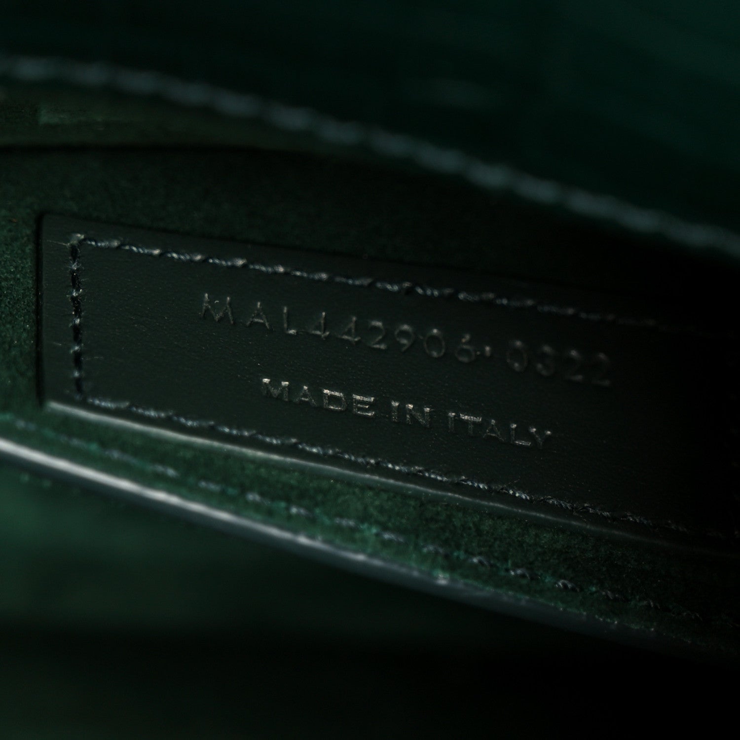 Saint Laurent Calfskin Crocodile Embossed Medium Monogram Sunset Dark Green 7 of 12