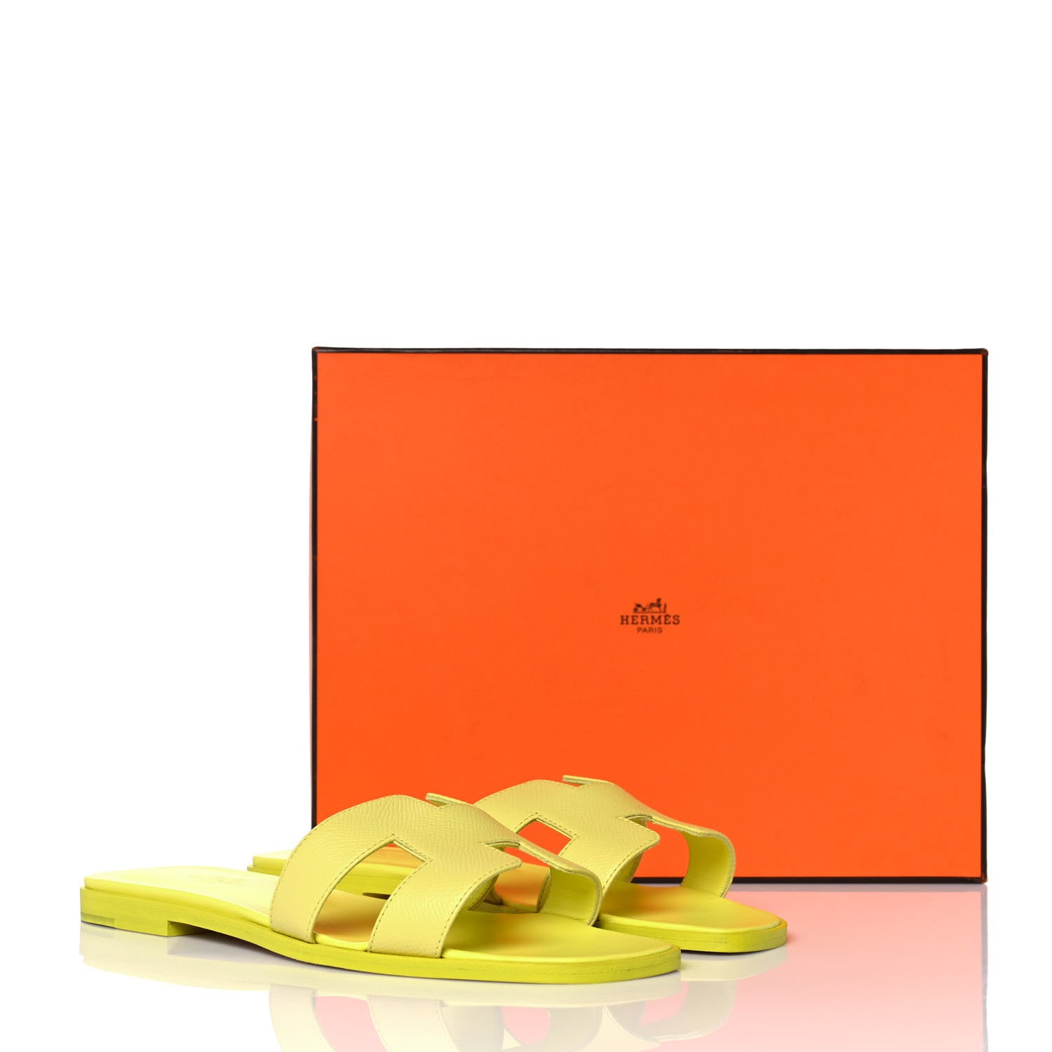 Hermes Epsom Oran Sandals 38.5 Jaune Pollen 9 of 9