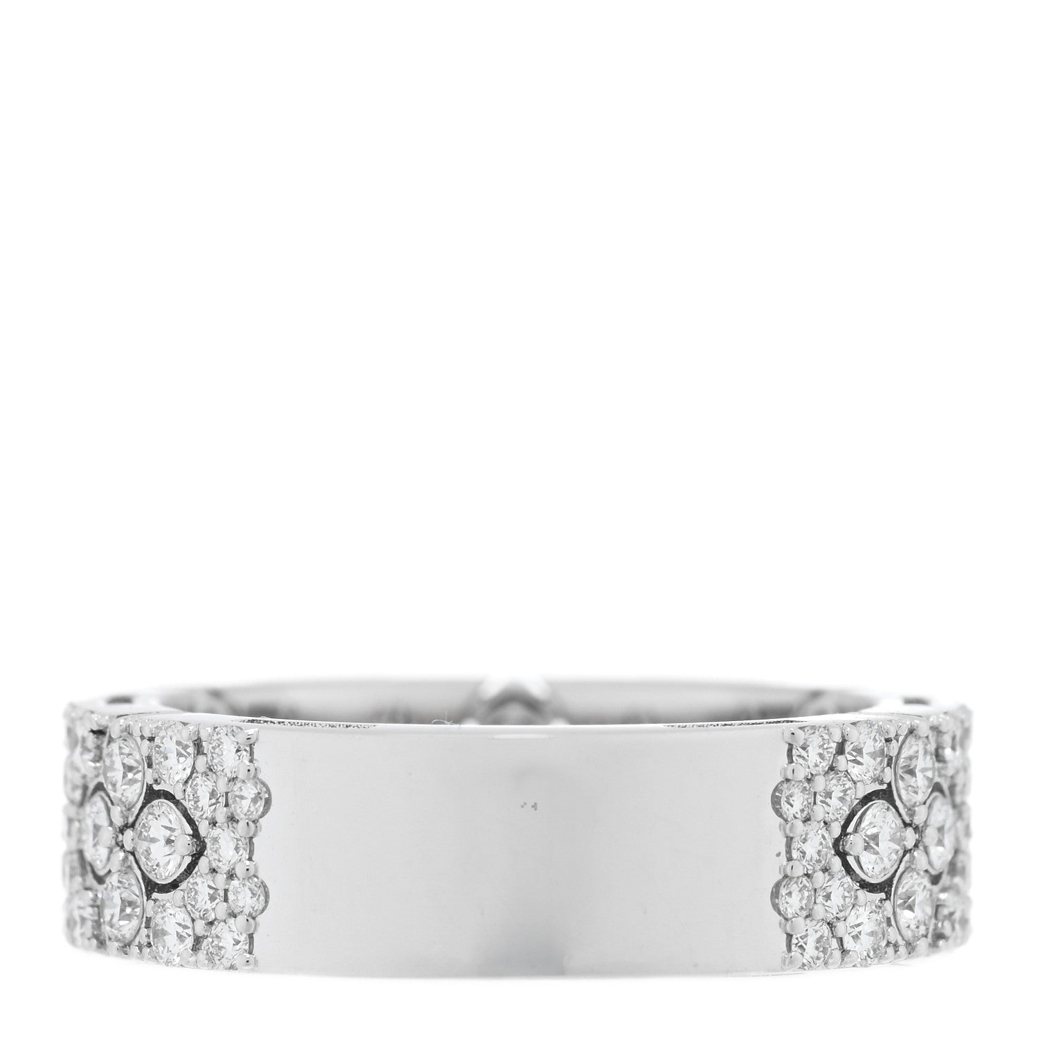 Roberto Coin 18K White Gold Diamond Love in Verona Pave Band Ring 54 7 3 of 4