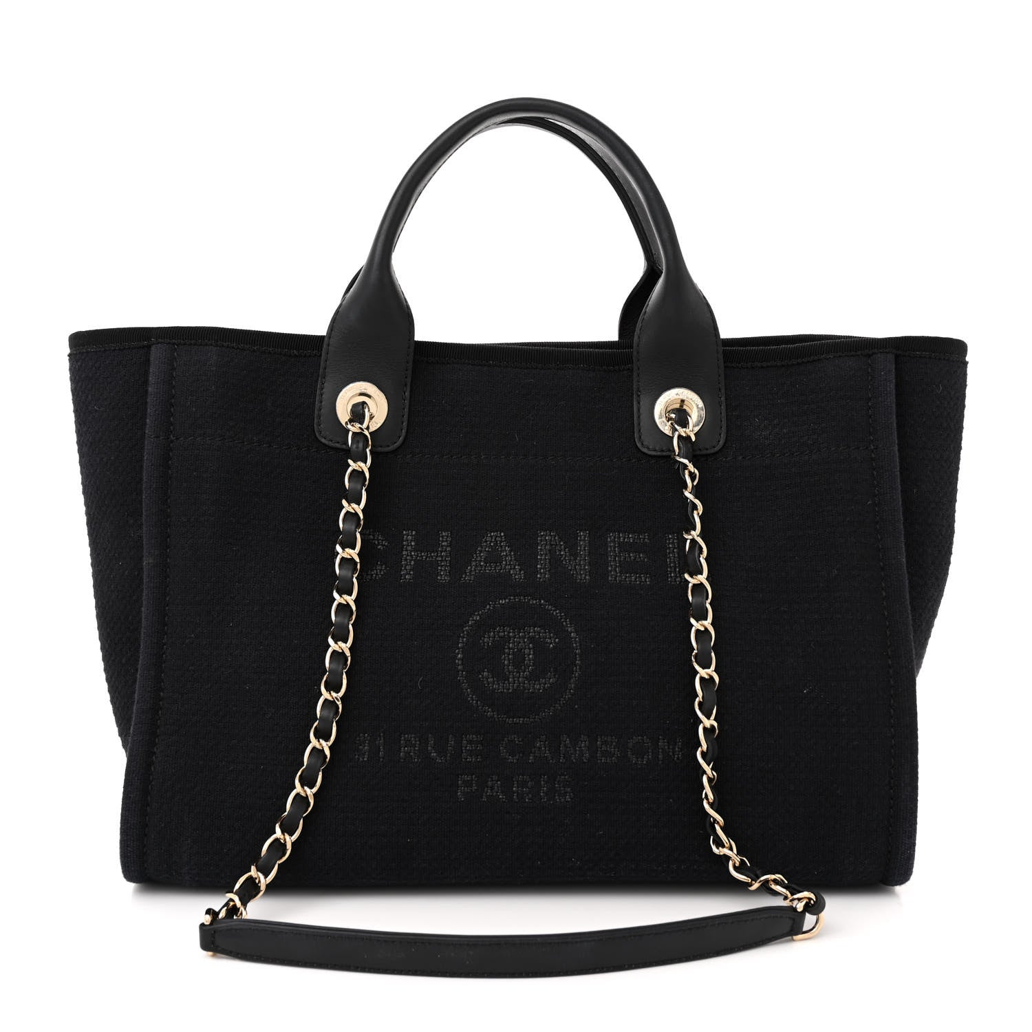 Chanel Mixed Fibers Small Deauville Tote Navy 1 of 11