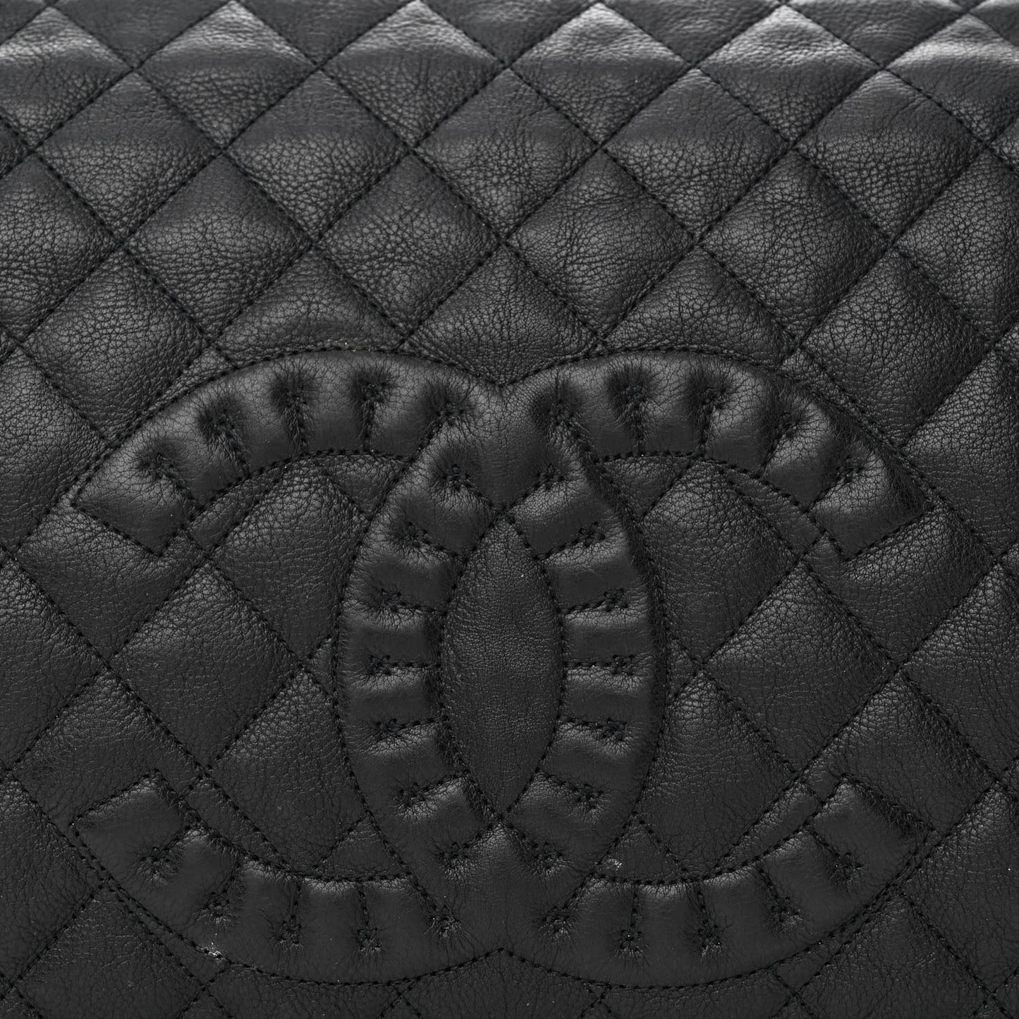 Calfskin Quilted Large Istanbul Flap Black