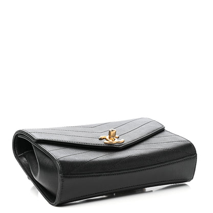 Chanel Calfskin Chevron Stitched Coco Waist Bag Black 4 of 10