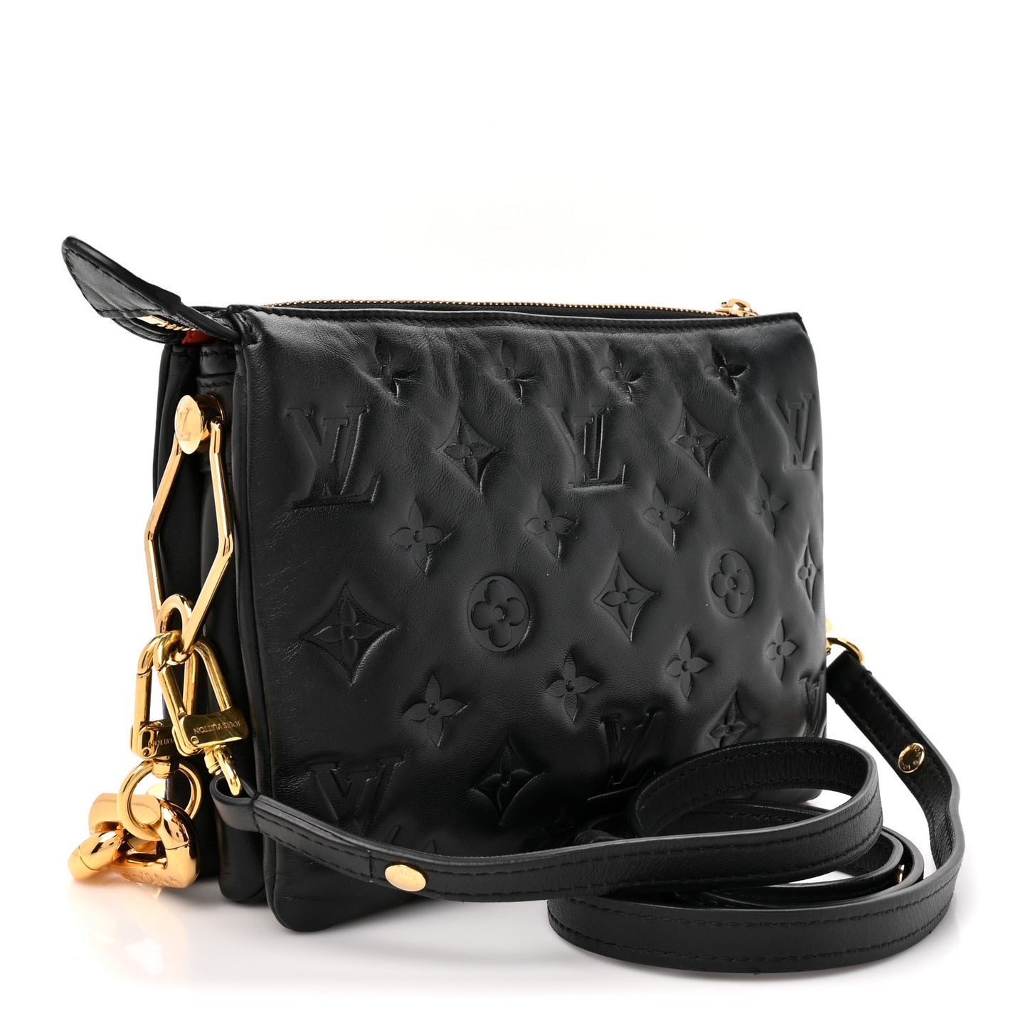 Lambskin Embossed Monogram Coussin BB Black