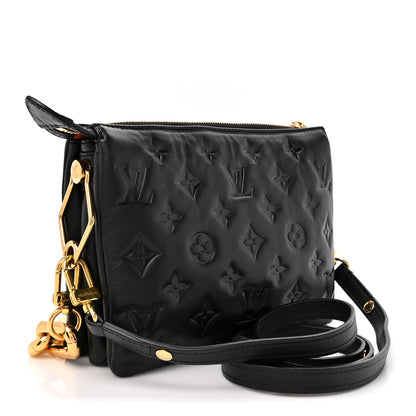 Louis Vuitton Lambskin Embossed Monogram Coussin BB Black 2 of 8