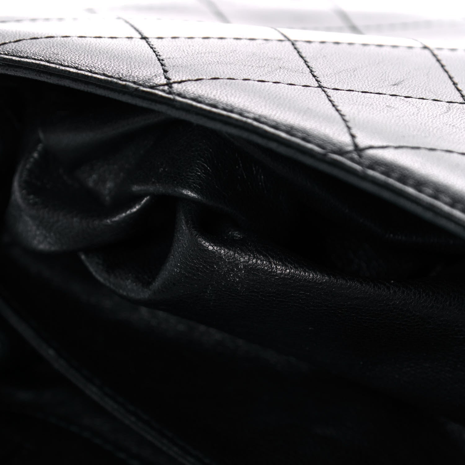 Chanel Lambskin Stitched Shoulder Bag Black 10 of 11