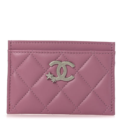 Chanel Lambskin Quilted Crystal Star Card Holder Pink 1 of 8