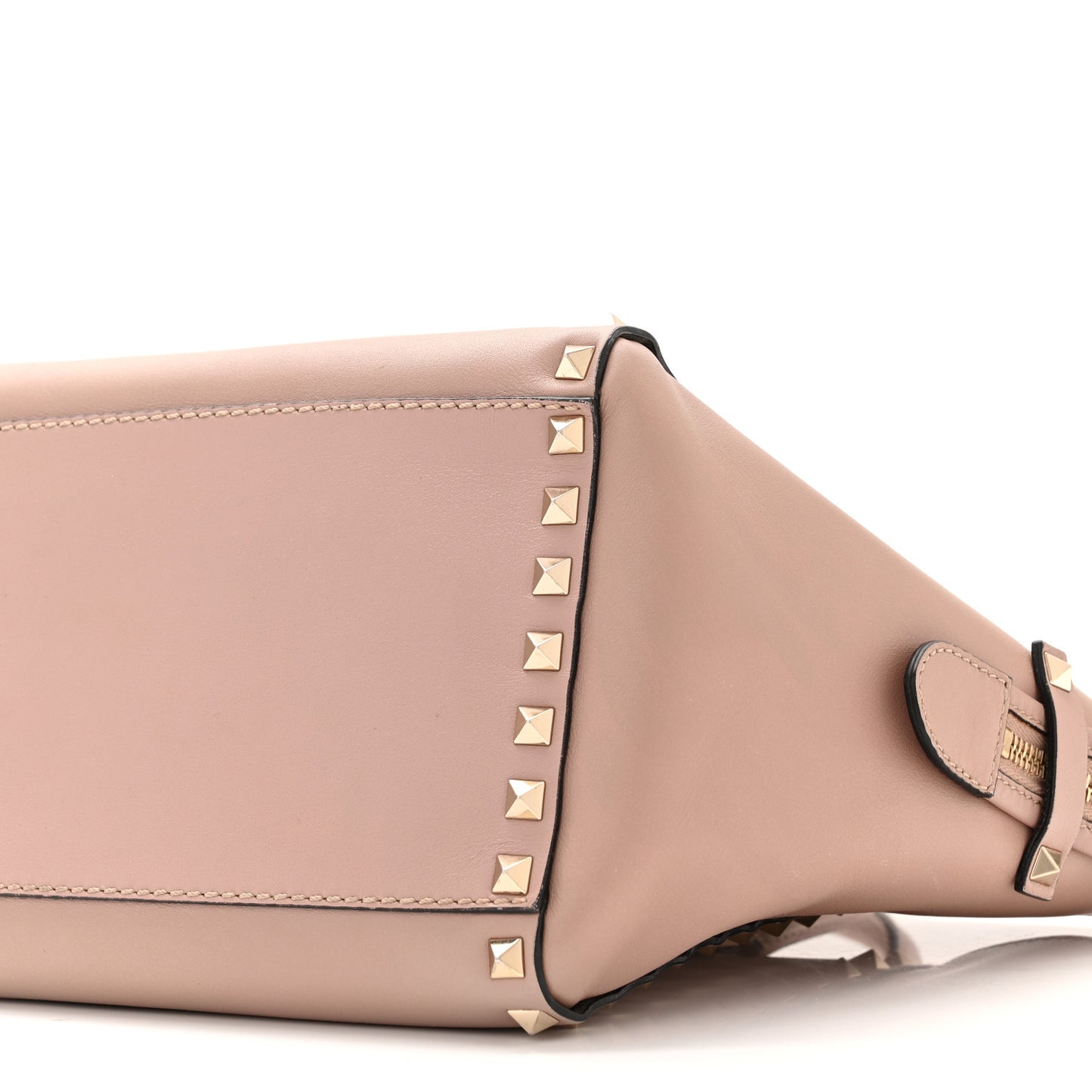 Vitello Small Rockstud Double Handle Tote Poudre