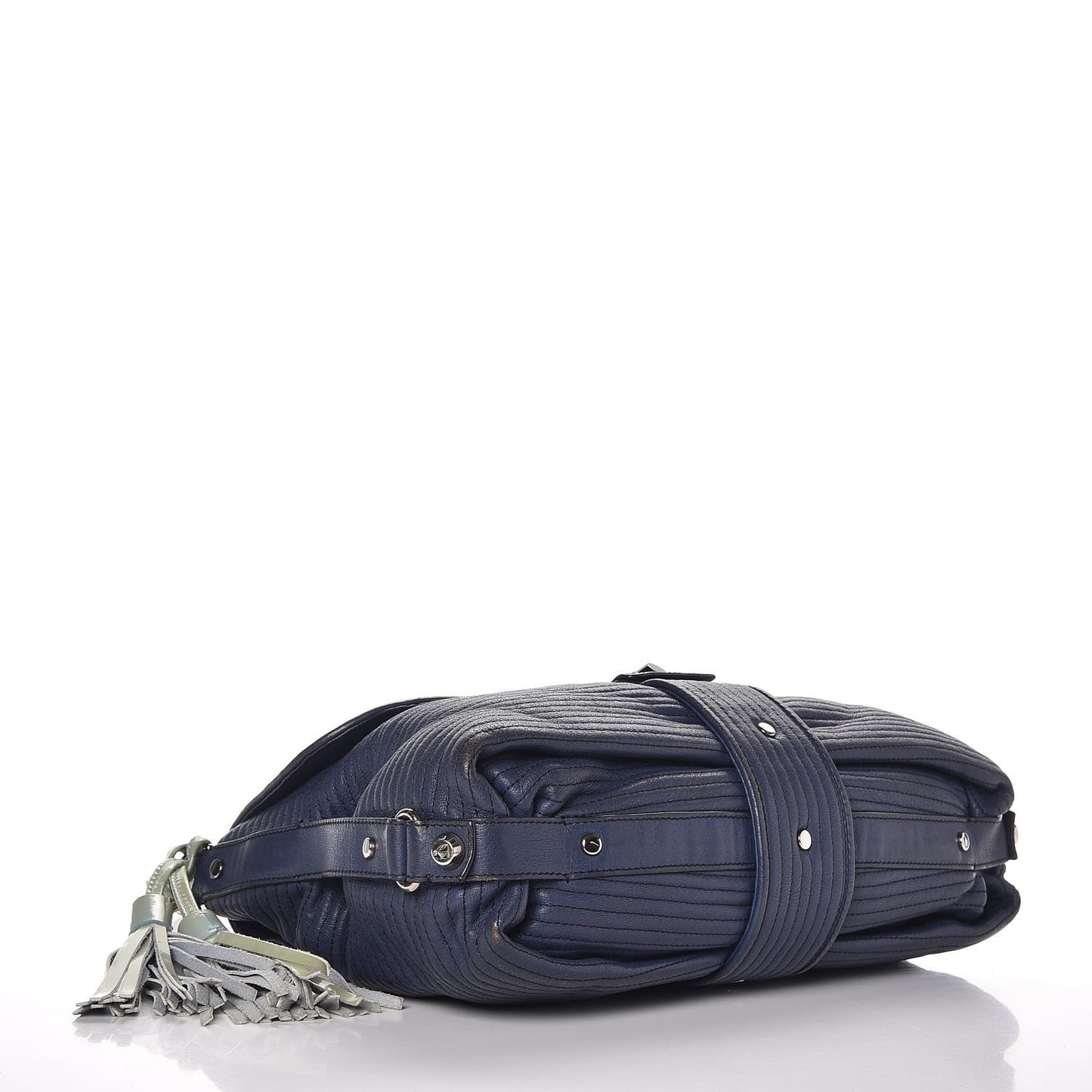 Lambskin Quilted Happy Flap Blue
