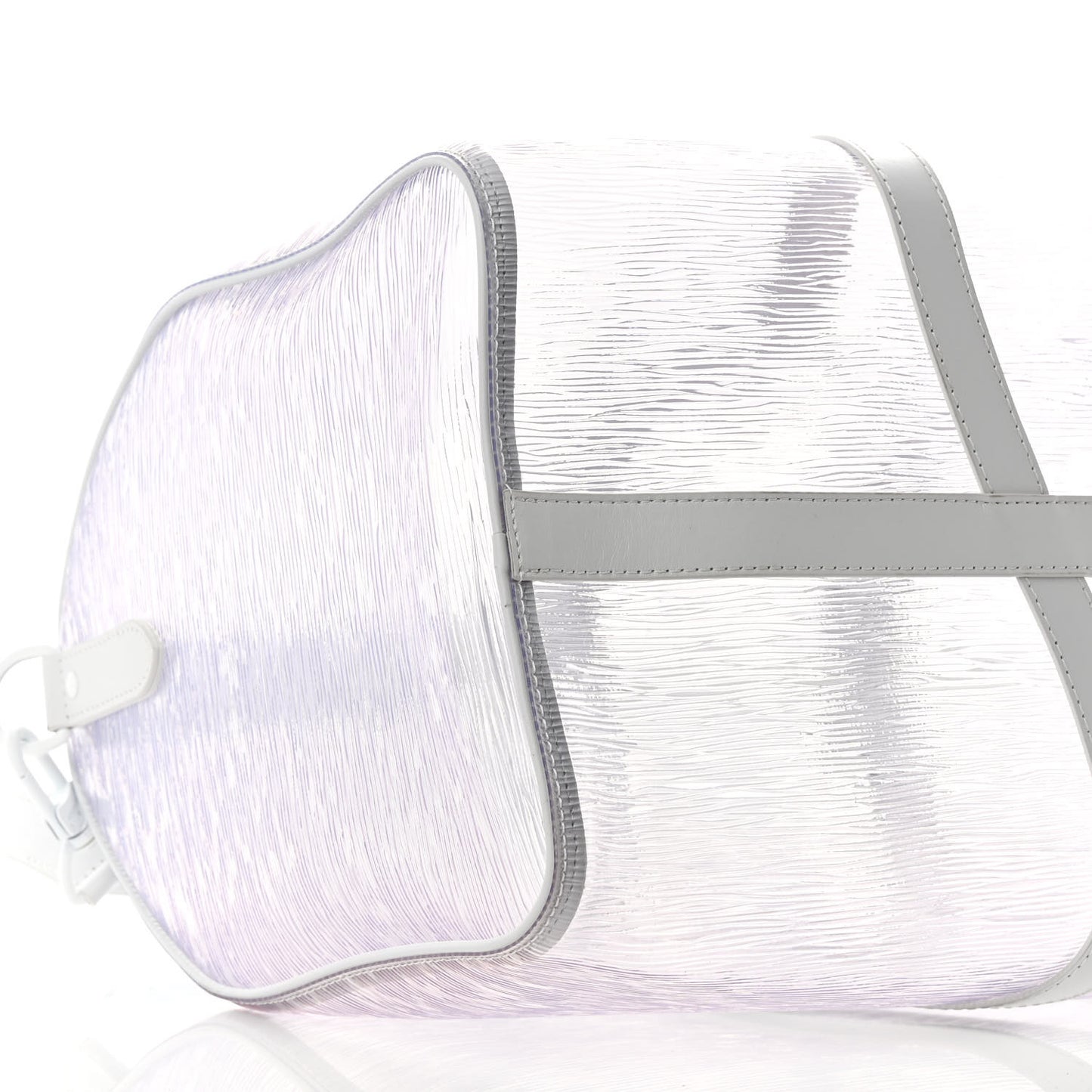 PVC Epi Embossed Wavy Keepall Bandouliere 50 White