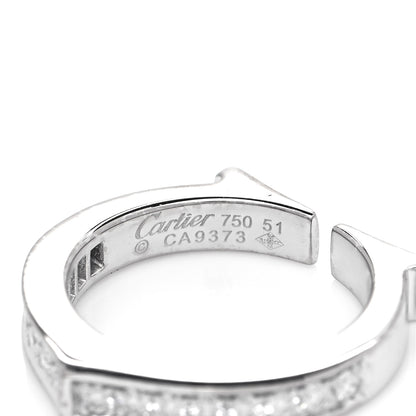 Cartier 18K White Gold Diamond Flat C Ring 51 5.75 5 of 5