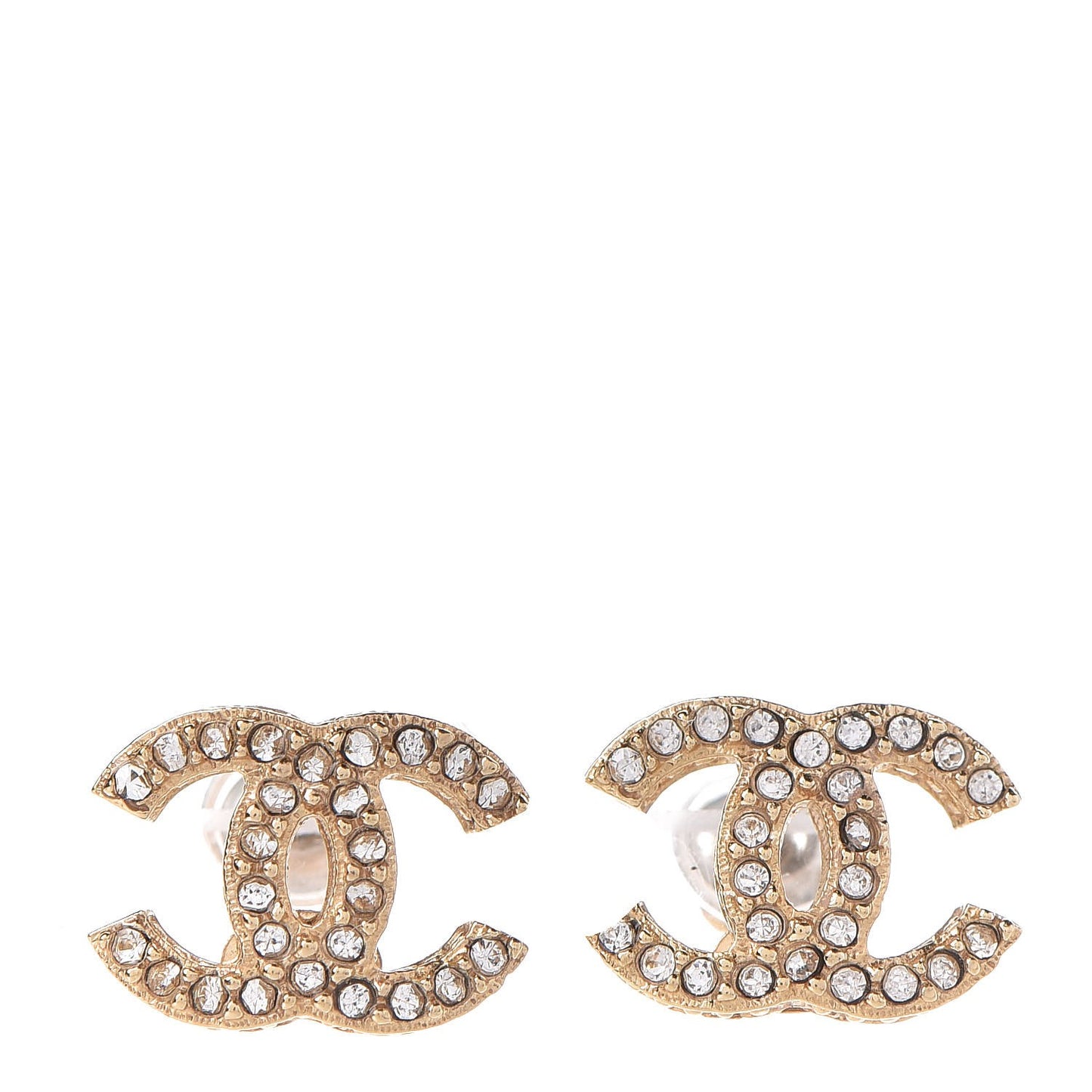 Crystal Mini CC Earrings Gold