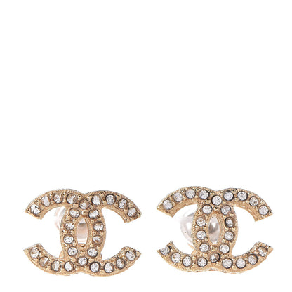 Chanel Crystal Mini CC Earrings Gold 1 of 4