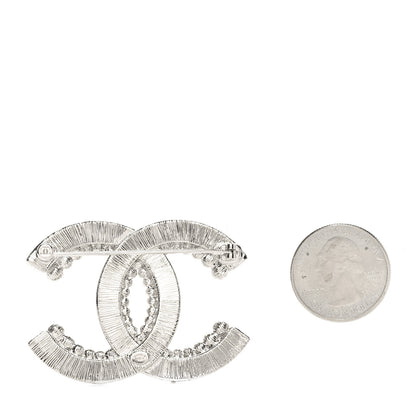 Chanel Baguette Crystal CC Brooch Silver 2 of 4