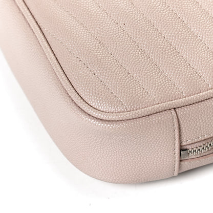 Saint Laurent Grain De Poudre Matelasse Monogram Mini Lou Camera Bag Marble Pink 12 of 12