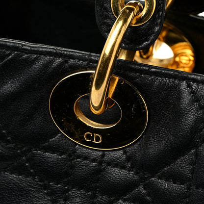 Christian Dior Lambskin Cannage Medium Lady Dior Black 30 of 30