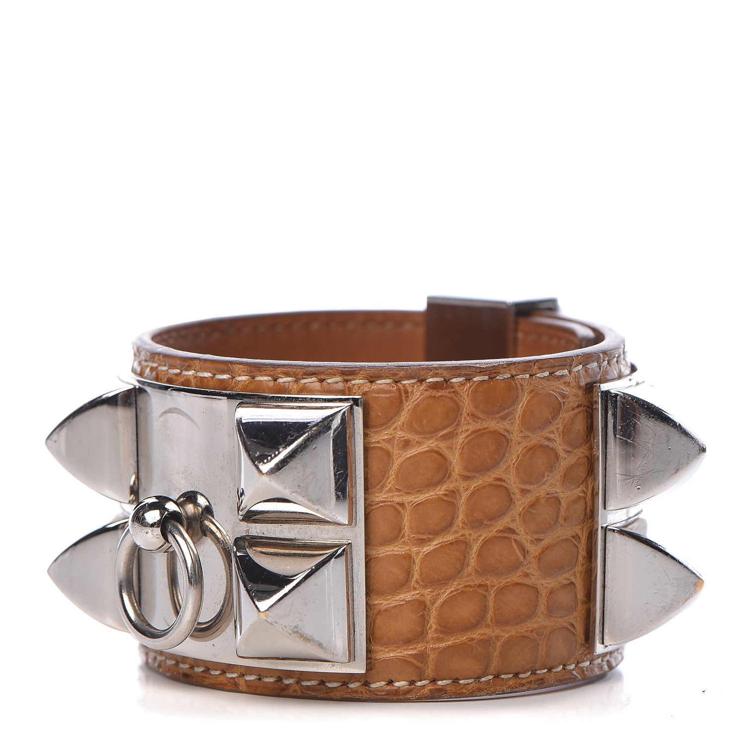 Hermes Matte Alligator Collier de Chien CDC Bracelet S Maize 1 of 6