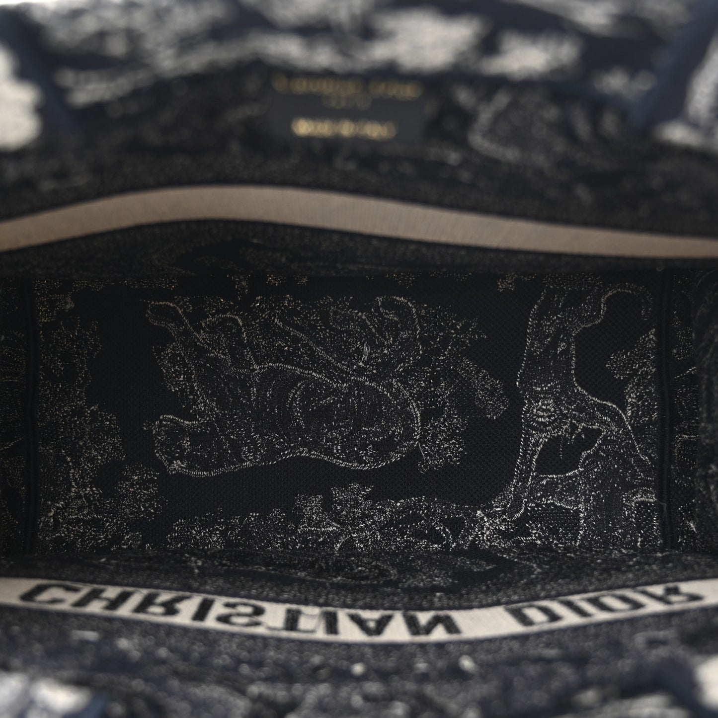 Canvas Embroidered Medium Dioriviera Toile De Jouy Reverse Book Tote Blue