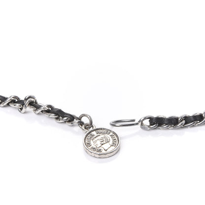 Chanel CHANE Lambskin Chain CC Medallion Belt Black Silver 3 of 3
