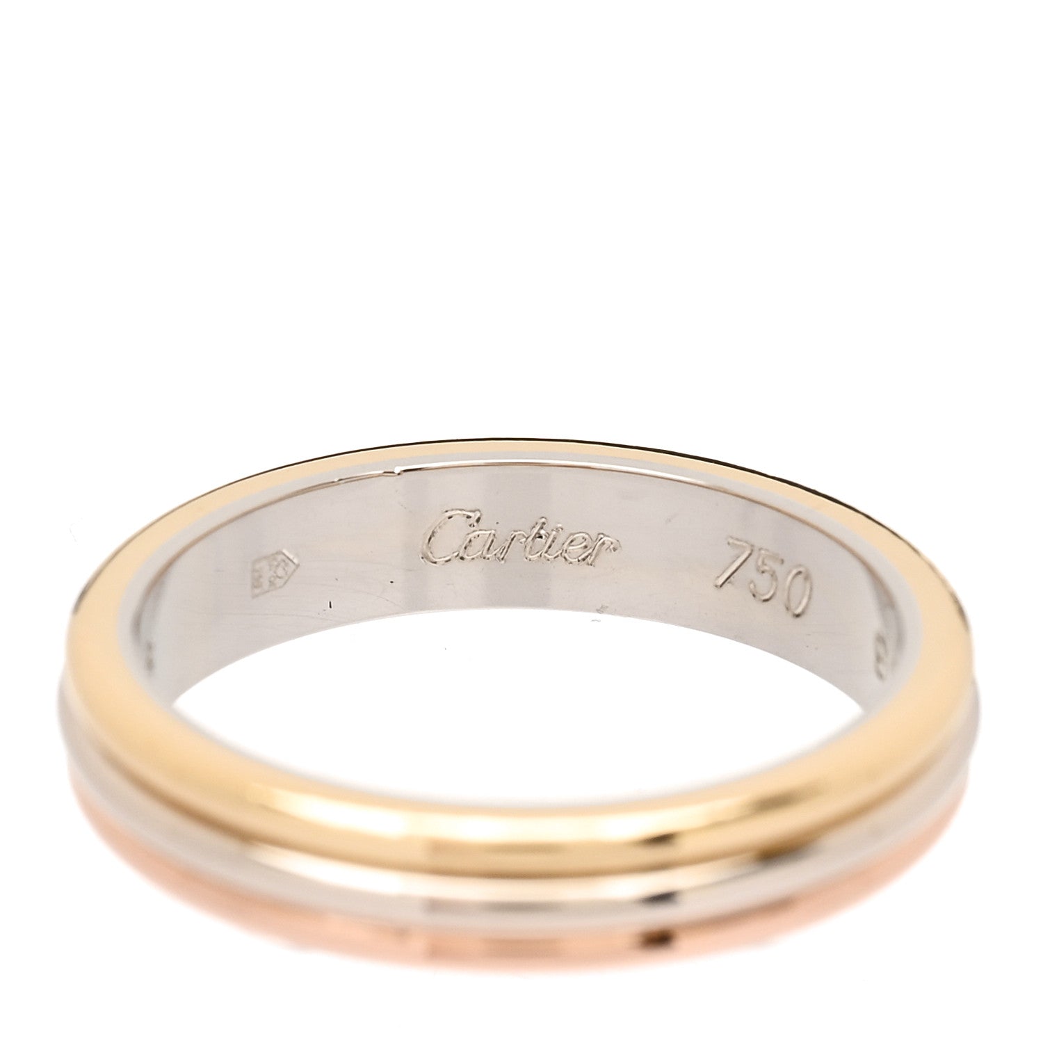 Cartier 18K Pink White Yellow Gold 4mm Trinity Wedding Band Ring 52 6 6 of 7