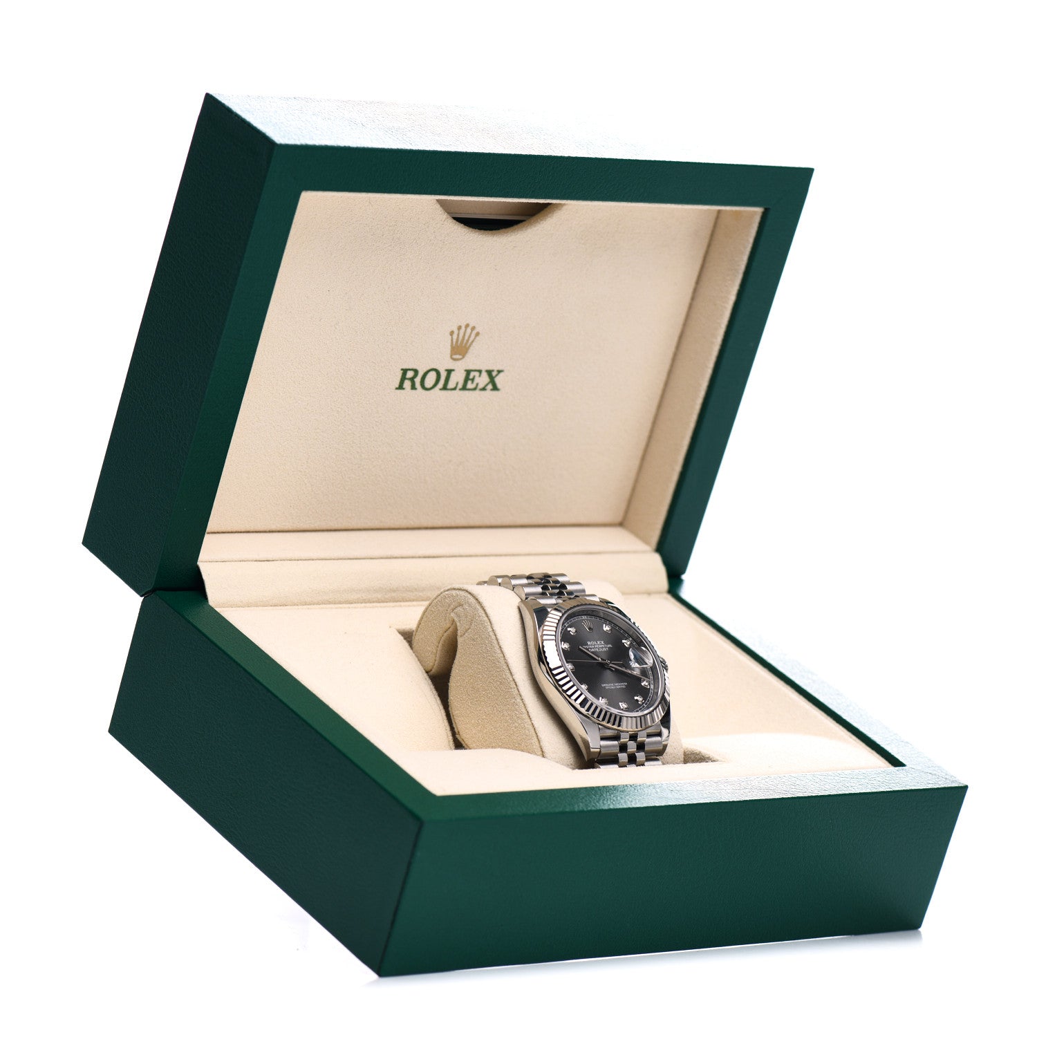 Rolex Stainless Steel 18K White Gold Diamond 41mm Oyster Perpetual Datejust Watch Dark Rhodium 126334 5 of 5