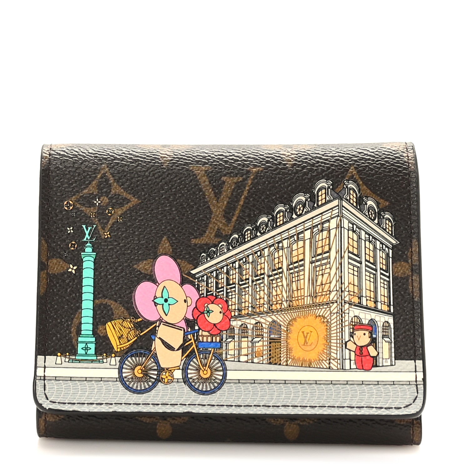 Louis Vuitton Monogram 2022 Christmas Animation Paris Victorine Wallet Pink 1 of 7