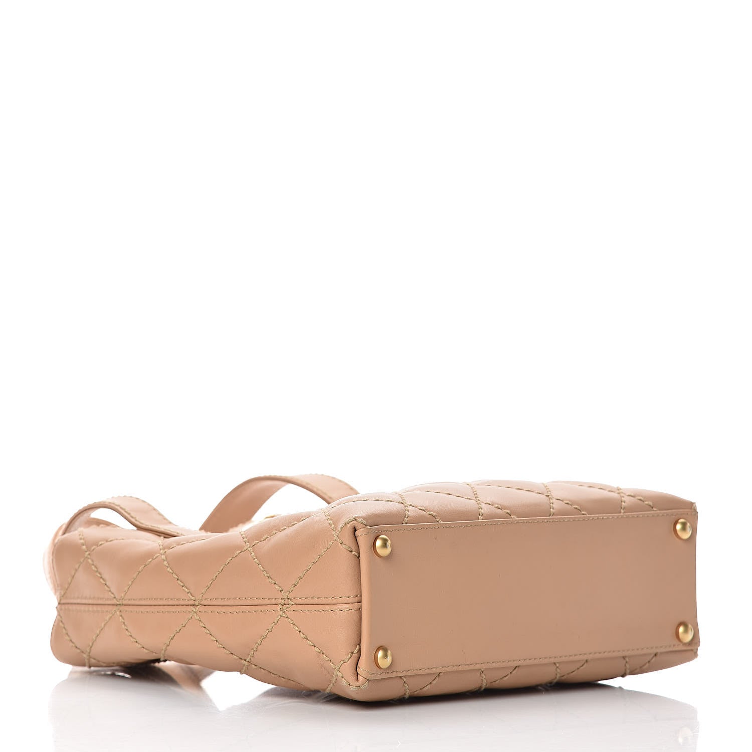 Chanel Calfskin Quilted Surpique Stitch Small Tote Beige 4 of 10