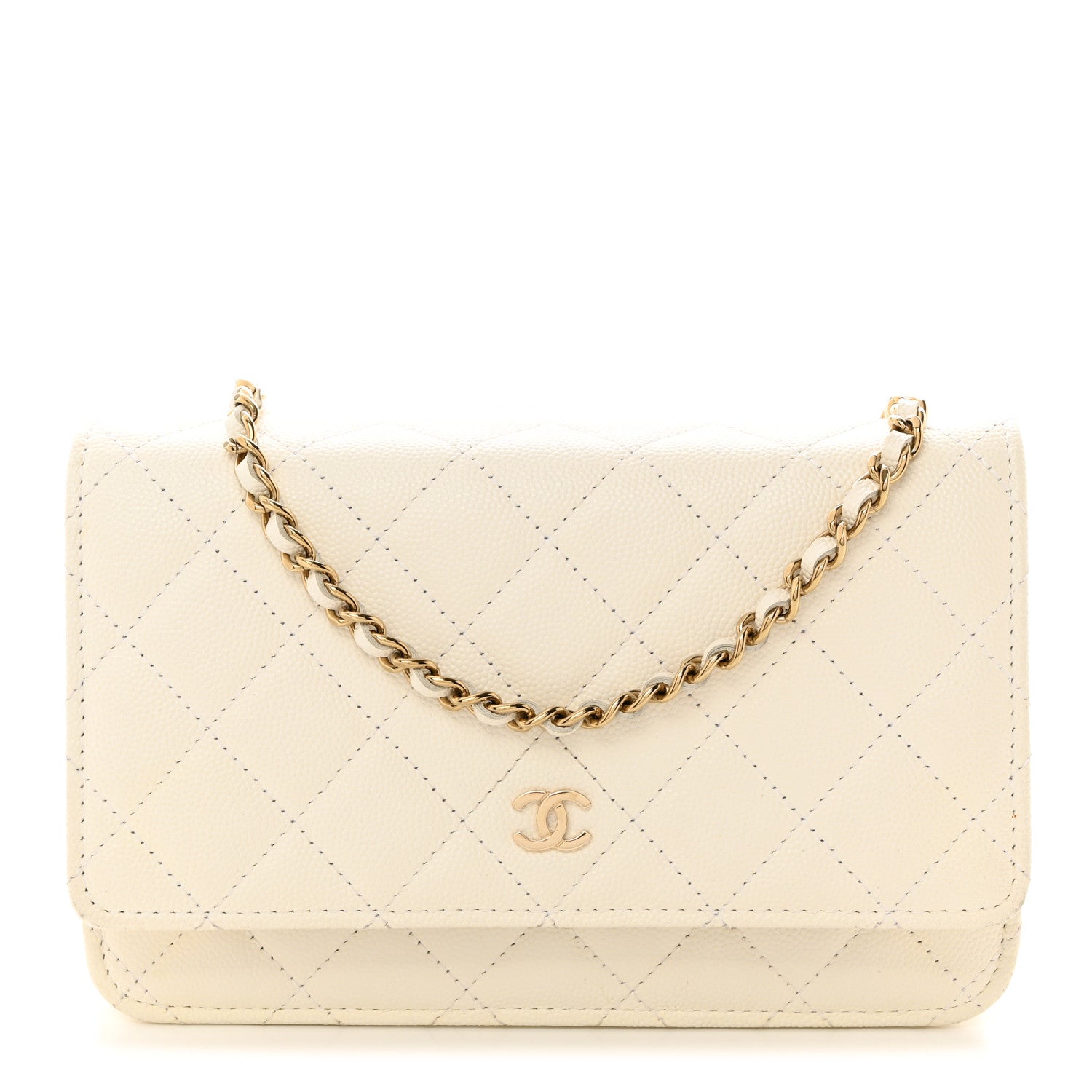 Chanel Caviar Quilted Wallet on Chain WOC White 1 of 14