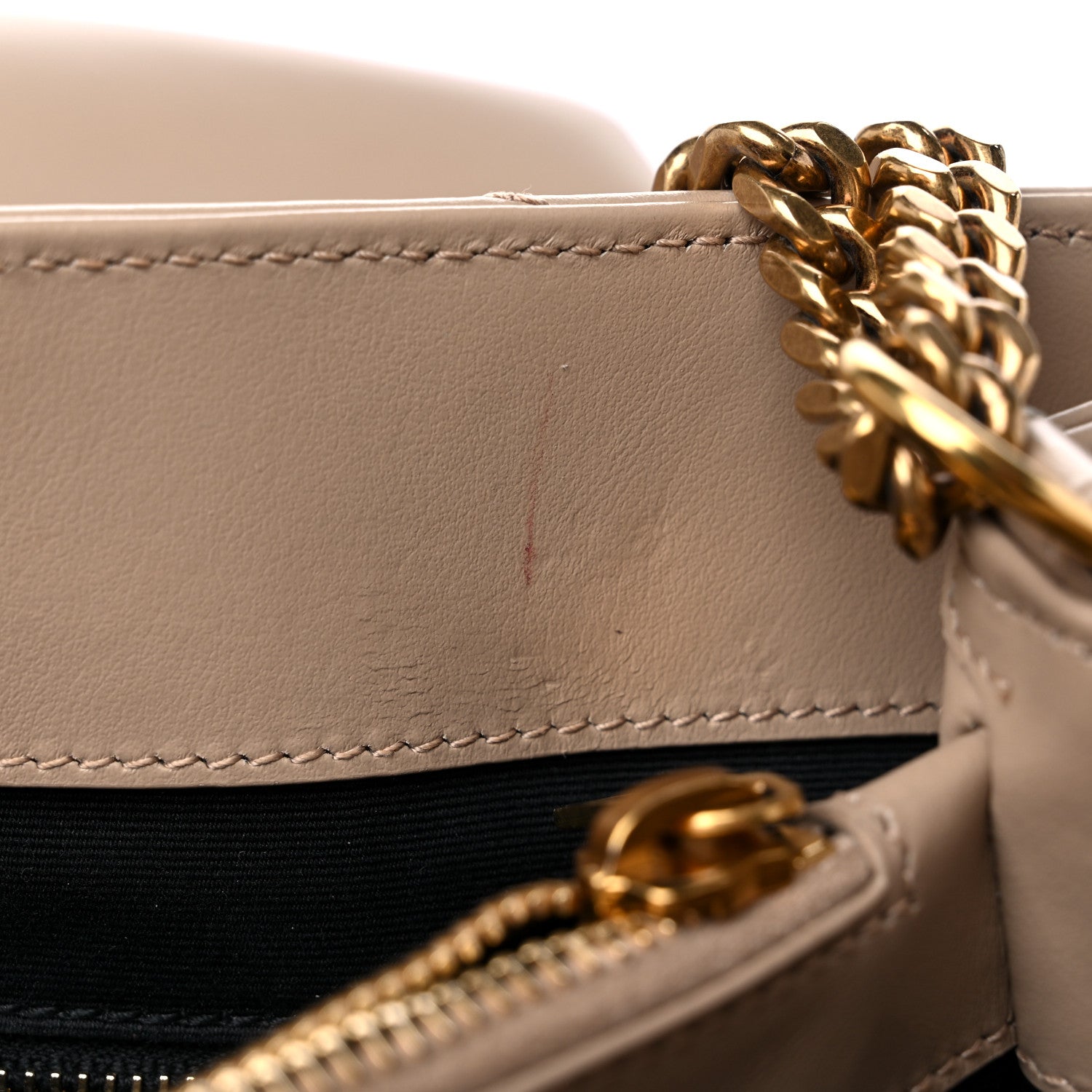 Saint Laurent Calfskin Y Quilted Monogram Medium Loulou Chain Satchel Dark Beige 11 of 15