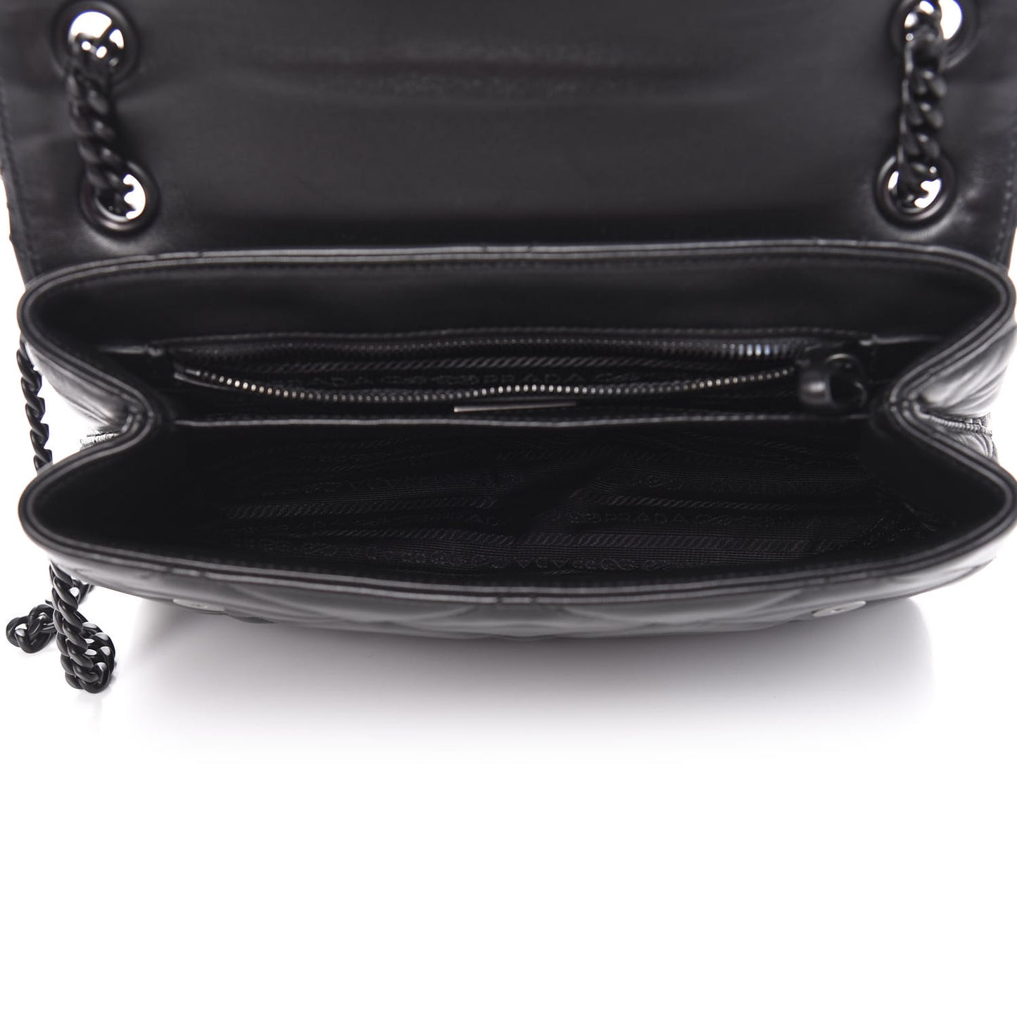 Nappa Triangle Stitched Large Spectrum Bag Black
