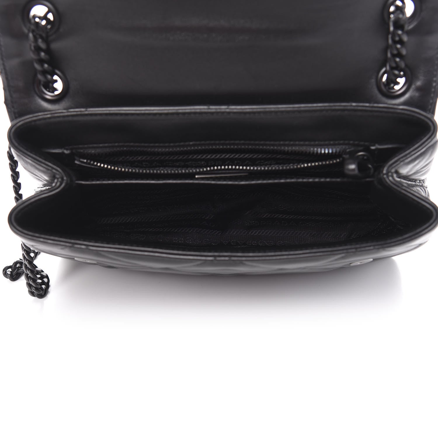 Prada Nappa Triangle Stitched Large Spectrum Bag Black 4 of 10