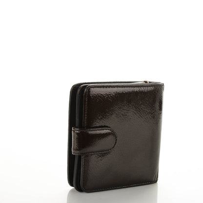 Chanel Patent Goatskin Compact CC French Wallet Black 3 of 8