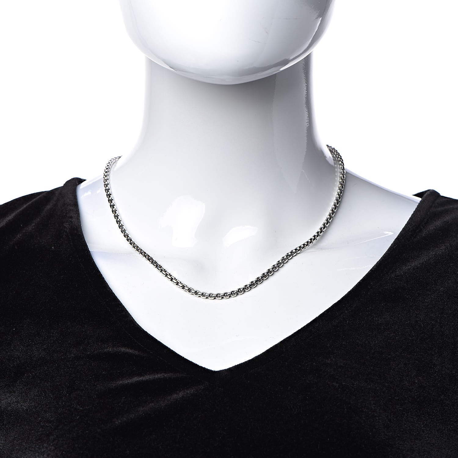 David Yurman Sterling Silver 14K Yellow Gold 3.6mm Box Chain Necklace 18" 2 of 4