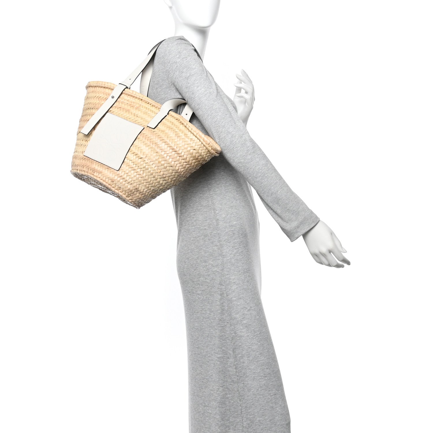 Loewe Raffia Small Basket Tote Bag Natural White 2 of 10