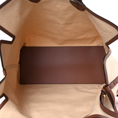 Burberry Cotton Canvas Calfskin Large Soft Belted Tote Bag Natural 6 of 11