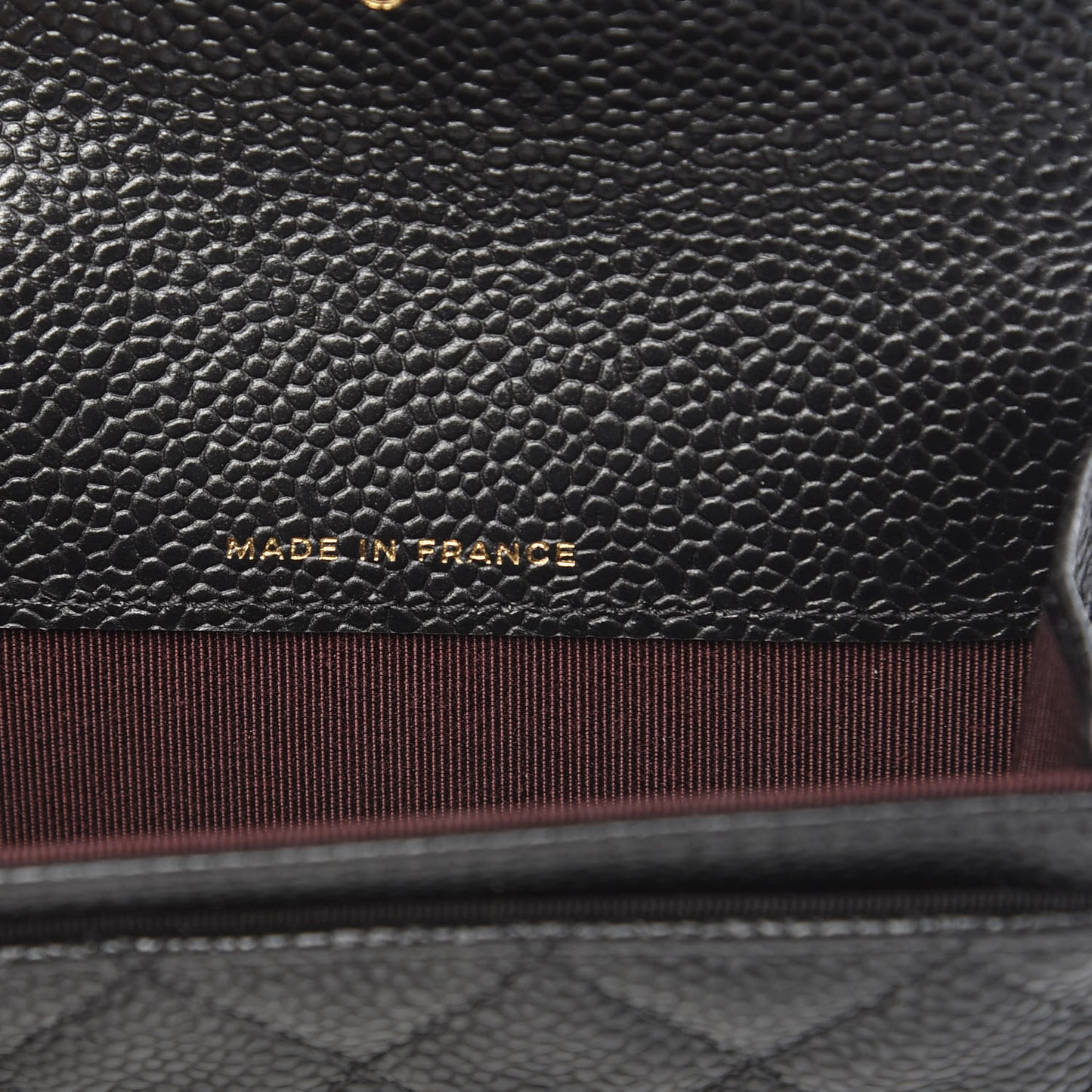 Caviar Quilted Flap Card Holder Wallet Black