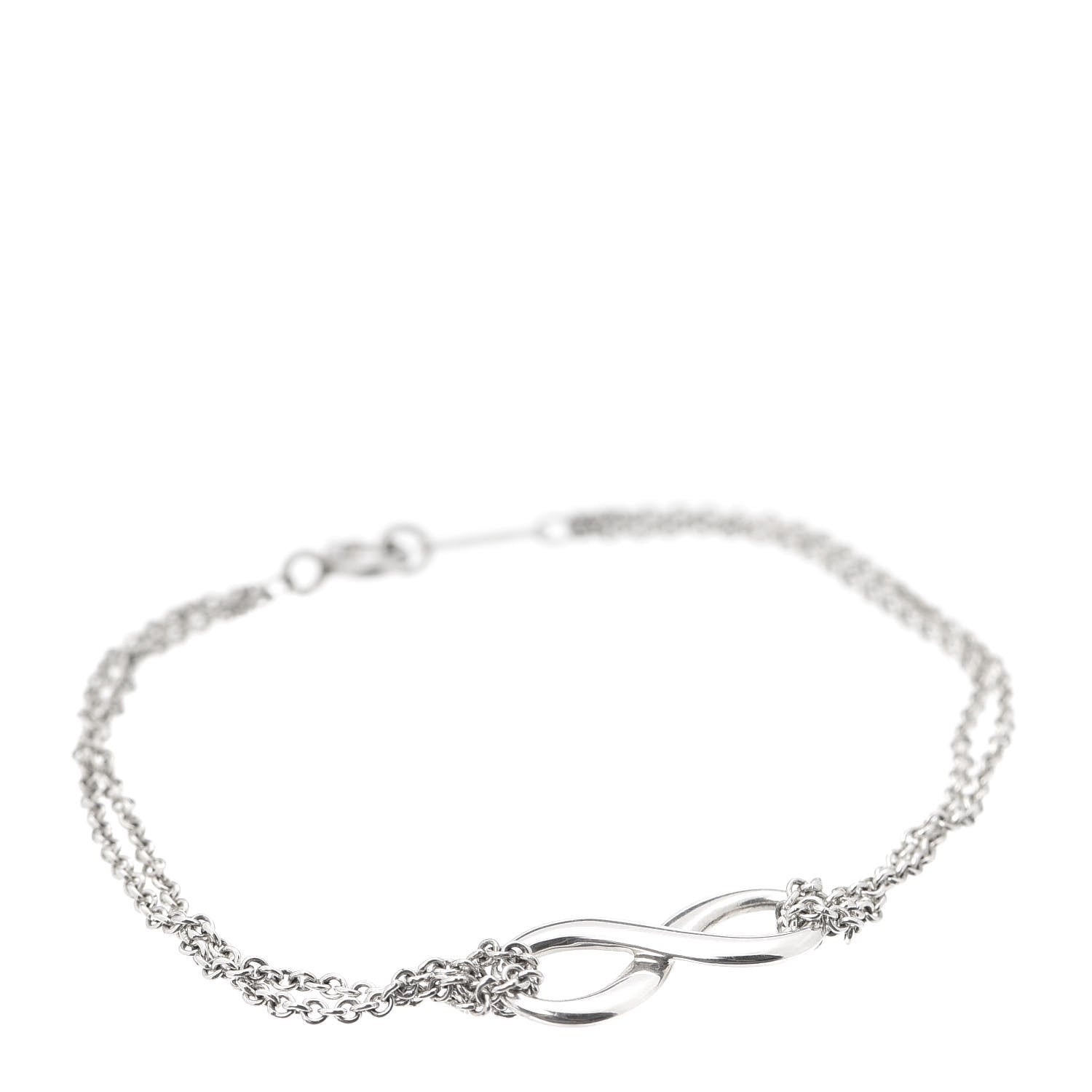 Tiffany Sterling Silver Infinity Double Chain Bracelet 1 of 5