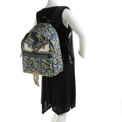 Fendi Nylon Vitello Elite Flamingo Granite Lightning Monster Eyes Backpack Multicolor Lavagna 2 of 9