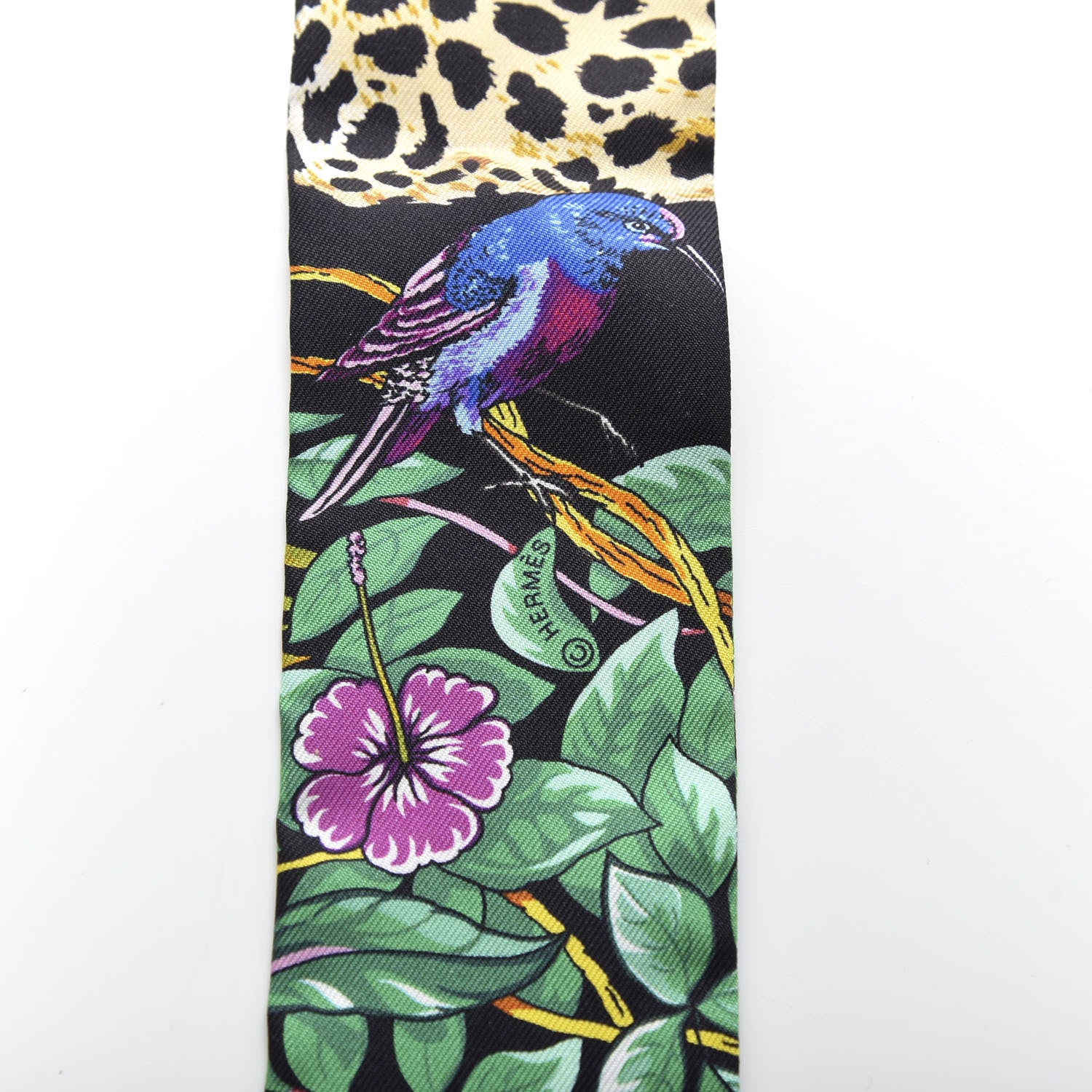 Hermes Silk Jungle Love Love Twilly Black Vert Rose Vif 4 of 4