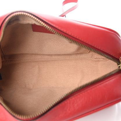 Gucci Calfskin Matelasse Small GG Marmont Chain Shoulder Bag Hibiscus Red 4 of 9