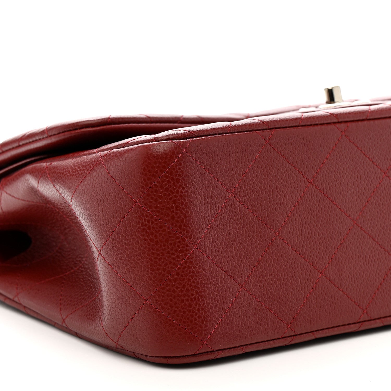 Chanel Caviar Quilted Jumbo Double Flap Dark Red 9 of 12