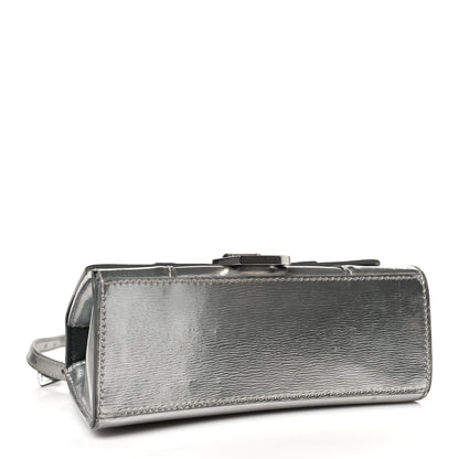 Balenciaga Metallic Textured Calfskin Hourglass Top Handle Bag XS Silver 3 of 8