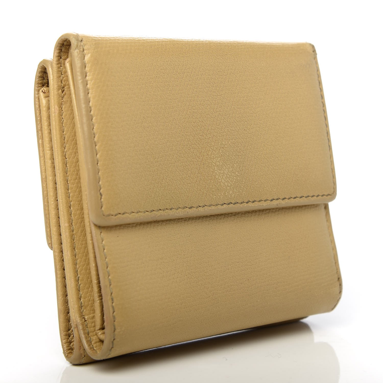 Chanel Grained Calfskin CC Button Compact Wallet Beige 3 of 11