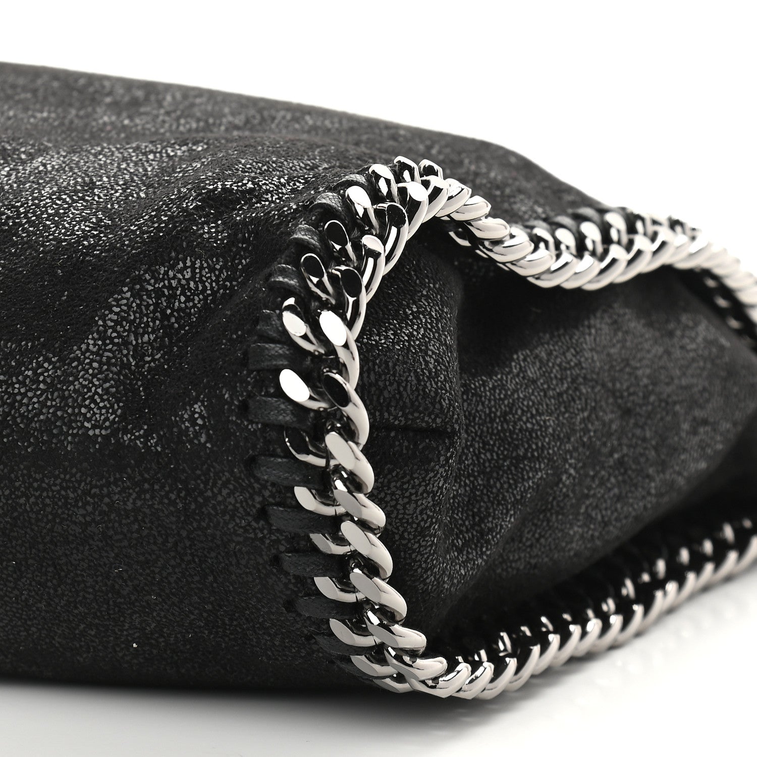 Stella McCartney Embellished Shaggy Deer Small Falabella Fold Over Tote Black 10 of 10